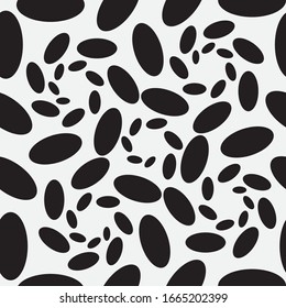  Vector seamless pattern. Trendy monochrome ellipse pattern. Geometric patterns of the ovals.