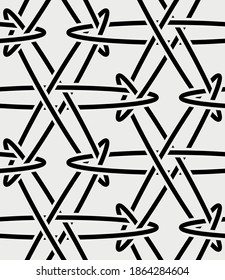  Vector seamless pattern. Trendy monochrome texture. Geometric patterns of the ovals.