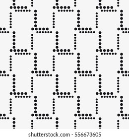 Vector seamless pattern. Trendy monochrome texture. Geometric patterns of circles. 