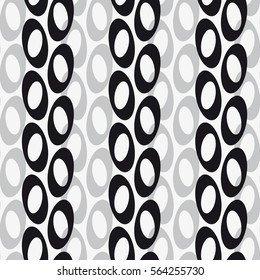 Vector seamless pattern. Trendy monochrome texture. Geometric patterns of the ovals.