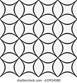 Vector seamless pattern. Trendy monochrome texture. Geometric patterns of the ovals.