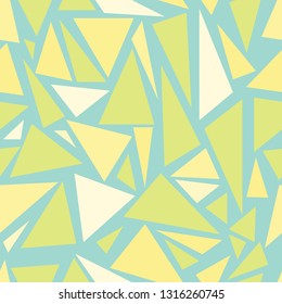 Vector of seamless pattern with triangle arranged looks like broken stained glass. Design for textile, fabric, decoration, wallpaper, wrapping, scrapbook, packaging or background illustration.
