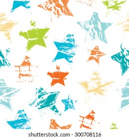 Vector Seamless Pattern. Triangle Geometric Shapes in Grunge Style . Vintage texture.