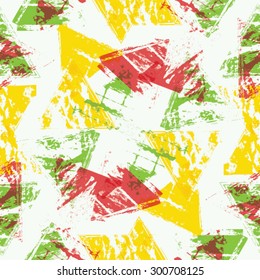 Vector Seamless Pattern. Triangle Geometric Shapes in Grunge Style . Vintage texture.
