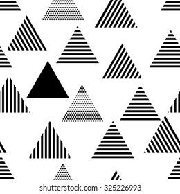 Vector Seamless Pattern .  Triangle Geometric Shapes in Hipster Style . Vintage texture.