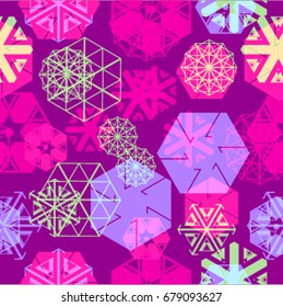 Vector Seamless Pattern . Triangle Geometric Shapes in Grunge Style .
