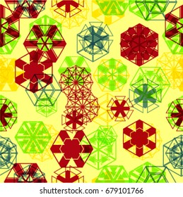Vector Seamless Pattern . Triangle Geometric Shapes in Grunge Style .