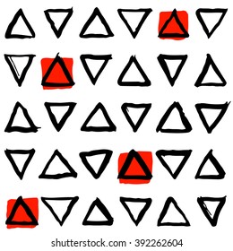 Vector seamless pattern with triangle. Hipster background for design, textile, wrapping