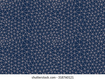 vector seamless pattern of triangle net with pink lines on dark blue background