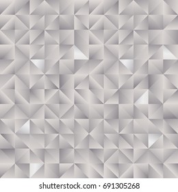 Vector seamless pattern with triangles geometric. Gray and white mosaic abstract background. Modern futuristic texture for posters, business cards and other decoration.