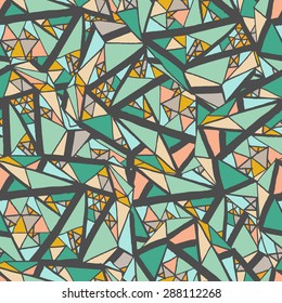 Vector seamless pattern with triangles in hip hop street art graffiti style. Endless texture. Seamless pattern can be used for textile, wallpaper, wrapping paper, web design