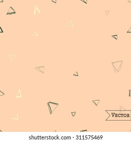 Vector seamless pattern with triangles. Hipster modern design. Allover print with random triangles.