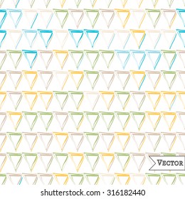Vector seamless pattern with triangles. Hipster modern design. Allover print with random triangles.