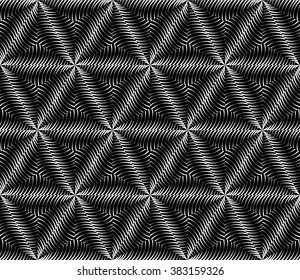 Vector seamless pattern with triangles. Hipster triangle print. Modern geometric background with hexagons and triangles.