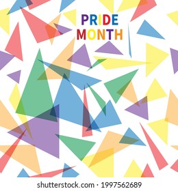 Vector seamless pattern with triangles. LGBT colors. Pride month.