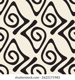 Vector seamless pattern with triangular floral motif
