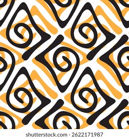 Vector seamless pattern with triangular floral motif