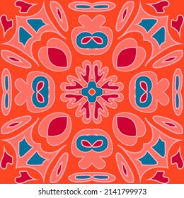 Vector seamless pattern for tribal design. Arabic ornament with fantastic flowers and leaves.  Indian, Scandinavian, Gypsy, Mexican, folk pattern. Vintage boho style.