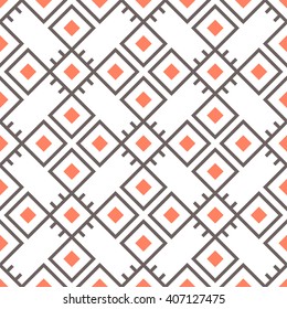Vector seamless pattern with tribal elements. Tribal collection. Geometric objects. Vector background with tribal ethnic decor elements