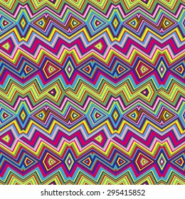 Vector seamless pattern tribal ethnic ornament, abstract geometric background illustration
