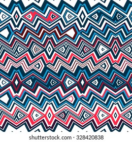 Vector seamless pattern tribal ethnic ornament, abstract geometric background illustration
