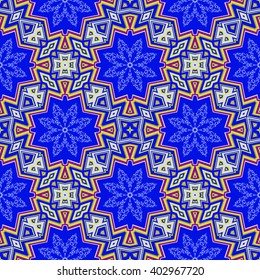 Vector seamless pattern tribal ethnic ornament, abstract geometric background illustration