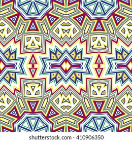 Vector seamless pattern tribal ethnic ornament, abstract geometric background illustration