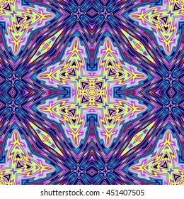 Vector seamless pattern tribal ethnic ornament, abstract geometric background illustration
