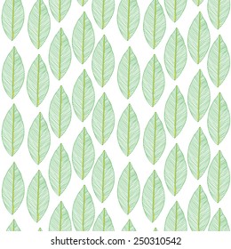 Vector seamless pattern with tribal leaf. Tribal forest pattern. Nature backdrop, repeated background. Can be used as coloring page, adult coloring book. Foliage