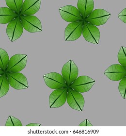 Vector seamless pattern with tribal leaf. Tribal forest pattern. Nature backdrop, repeated background. Spring background. Foliage