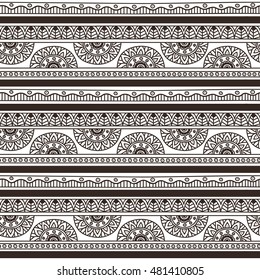 Vector Seamless Pattern with Tribal Motifs / Geometric Ethnic Background