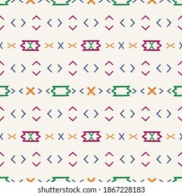 Patrón vectorial sin fisuras con ornamento tribal, estilo azteca. Papel tapizado, papel de regalo y envoltura, tarjeta de felicitación e invitaciones, textiles, tela y ropa de cama, página web, diseño para bolso o camiseta.