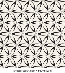 Vector seamless pattern with triple elements. Modern stylish texture. Monochrome repeating abstract background.