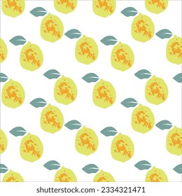 vector seamless pattern tropical exotic fruits, dessert, healthy food, stylization, vegan, summer tropics bright print,