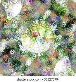 Vector seamless pattern with tropical and exotic nature.