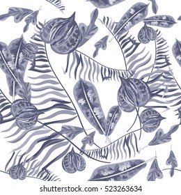 vector seamless pattern - tropical flowers