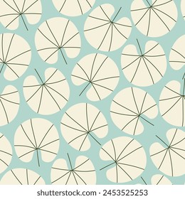 Vector seamless pattern of tropical leaves. Floral pattern, tropical plant line arts. Design for paper, covers, fabrics, home decoration and other users.
