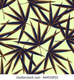 Vector seamless pattern with tropical leaves. Palm seamless background. Exotic tropical leaves background. Summer swimwear seamless pattern with banana palms.