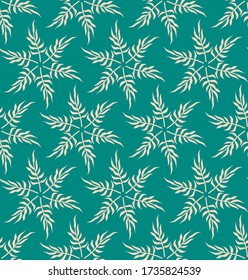 Vector seamless pattern with tropical palm leaves. Graphic stylized drawing.