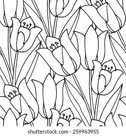 Vector seamless pattern with tulip-3