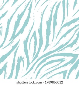 Vector seamless pattern of turquoise lines and corners on a white background. Marine background or water flow. Pastel shades