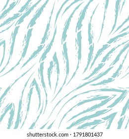 Vector seamless pattern of turquoise lines and corners on a white background.Texture of flowing shapes and lines with torn edges. stream or sea.