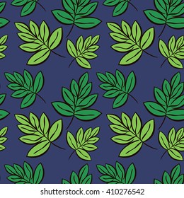 Vector seamless pattern. Twigs leaves (4)