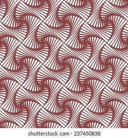 Vector seamless pattern with twisted elements. Modern stylish texture. Repeating geometric tiles. Contrast ornament in trendy color Marsala