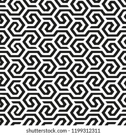 Vector seamless pattern with twisted  hexagons.Modern stylish texture