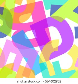 Vector seamless pattern with typographic composition. 
