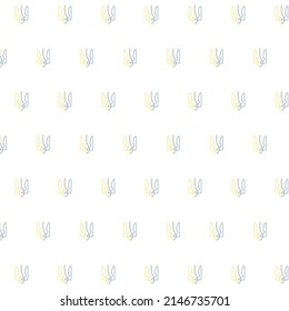 Vector seamless pattern with Ukrainian blue and yellow trident