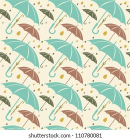 Vector seamless pattern with umbrellas.