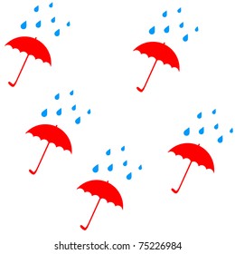 Vector seamless pattern with umbrellas. Illustration. EPS8