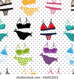vector seamless pattern with underwear for women